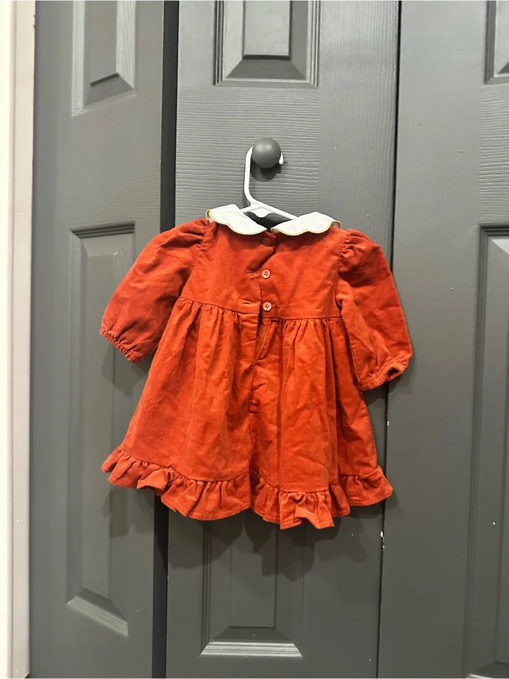 NWT baby Corduroy Dress with Embroidered Peter Pan Collar